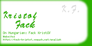 kristof fack business card